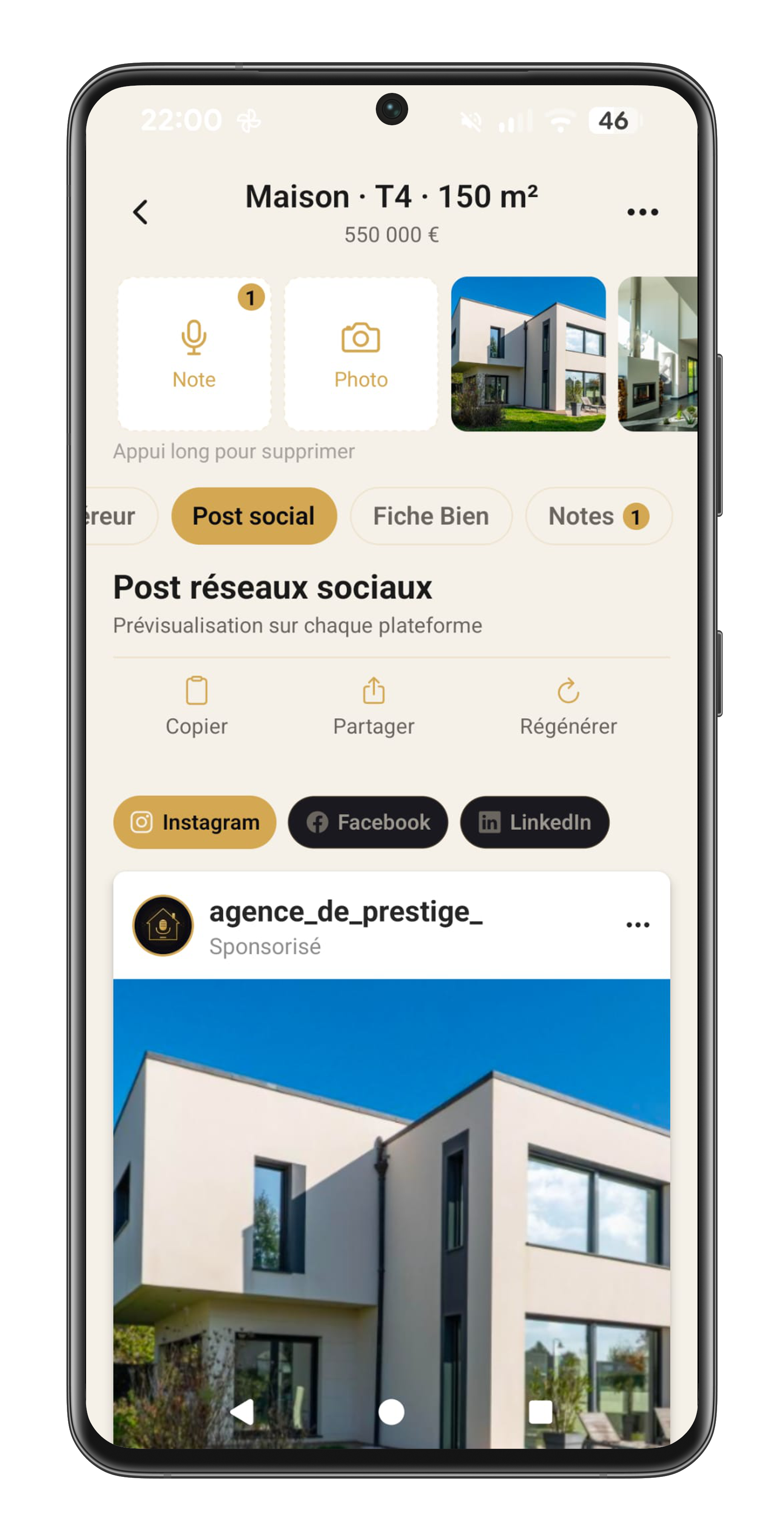 Posts sociaux mode clair